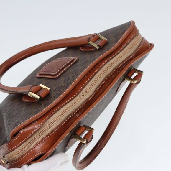 CELINE Macadam Canvas Hand Bag PVC Leather Brown Auth yk13181 - Picture 6 of 16